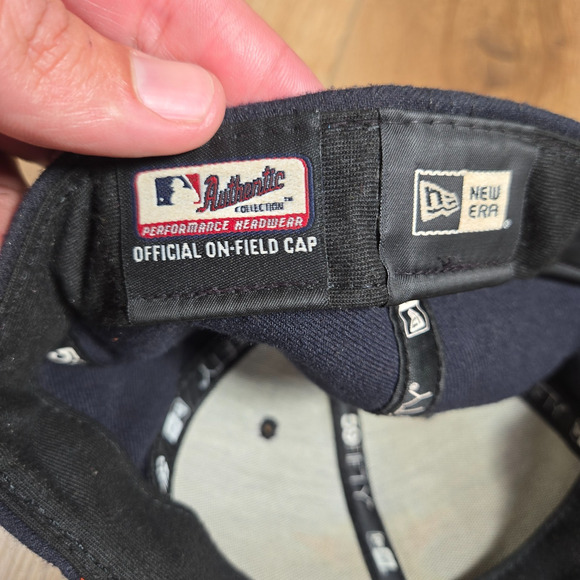New Era 59Fifty Houston Astros Hat 7 5/8 Authentic On-Field MLB Cap Blue Orange - Picture 4 of 6